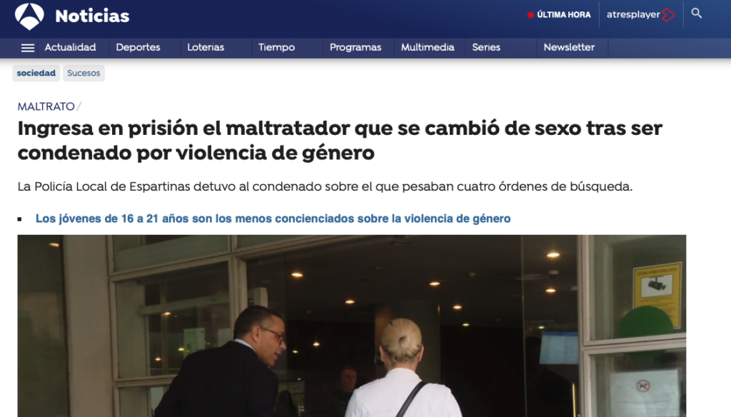 Juicio penal Sevilla. Noticia en medios 