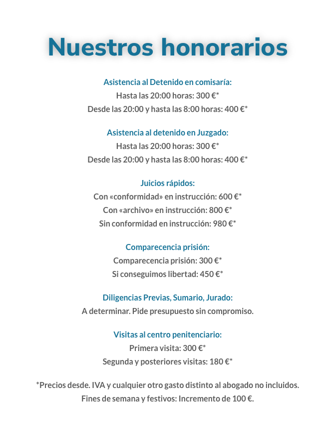 Cuanto cobra un abogado penalista en Sevilla. Nuestros honorarios.